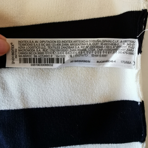 Zara crop top sleeveless black cream stripes medium - Picture 5 of 5